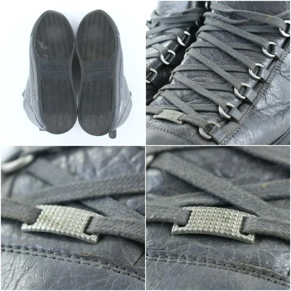 Balenciaga Grey Leather Arena Sneaker Mens 43